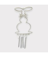Bunny Rabbit Silhouette Wind Chime Cream Metal 16 Inch Easter Spring Craft - £11.66 GBP