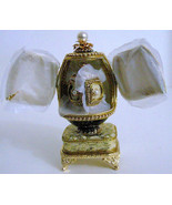 Russian Faberge Egg Replica Gray Glass Egg  Plays Music DVB-51-2a-01-21 - £140.18 GBP