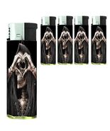 Skeleton Heart Hands Lighters Set of 5 Electronic Refillable Butane - €13,66 EUR