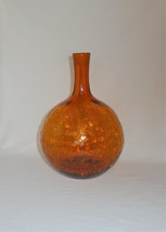 Blenko Crackle Glass Decanter #6533 Honey Joel Myers 1965 Vintage Art Glass - $173.25