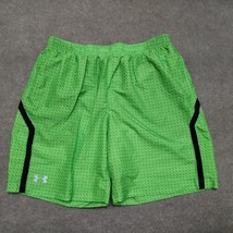 Under Armour Loose Fit Heatgear Athletic Shorts Mens L Bright Green Draw... - $21.65