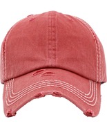 Maroon Vintage Washed Distressed Cotton Stitching Hat Baseball Cap Adjus... - $24.99