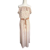 Allison Britney Maxi Dress Strapless Sheer Floral Belted Summer Bohemian... - $24.94