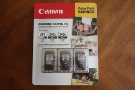 New Canon PIXMA 2 × 240XL Black &amp; 1 × 241 Tri-Color Ink Pack CL241 PG240... - £35.35 GBP