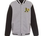 MLB Oakland Athletics Reversible Full Snap Fleece Jacket JH Design 2 Fro... - $119.99