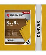 JobSmart 6X810OZ UV Resistant and Heavy Duty Canvas Tarpaulin 6 ft. x 8 ft. - $82.90