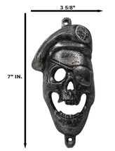 Silver Bone Chilling Pirate Buccaneer Skull Skeleton Wall Beer Bottle Cap Opener - £17.39 GBP