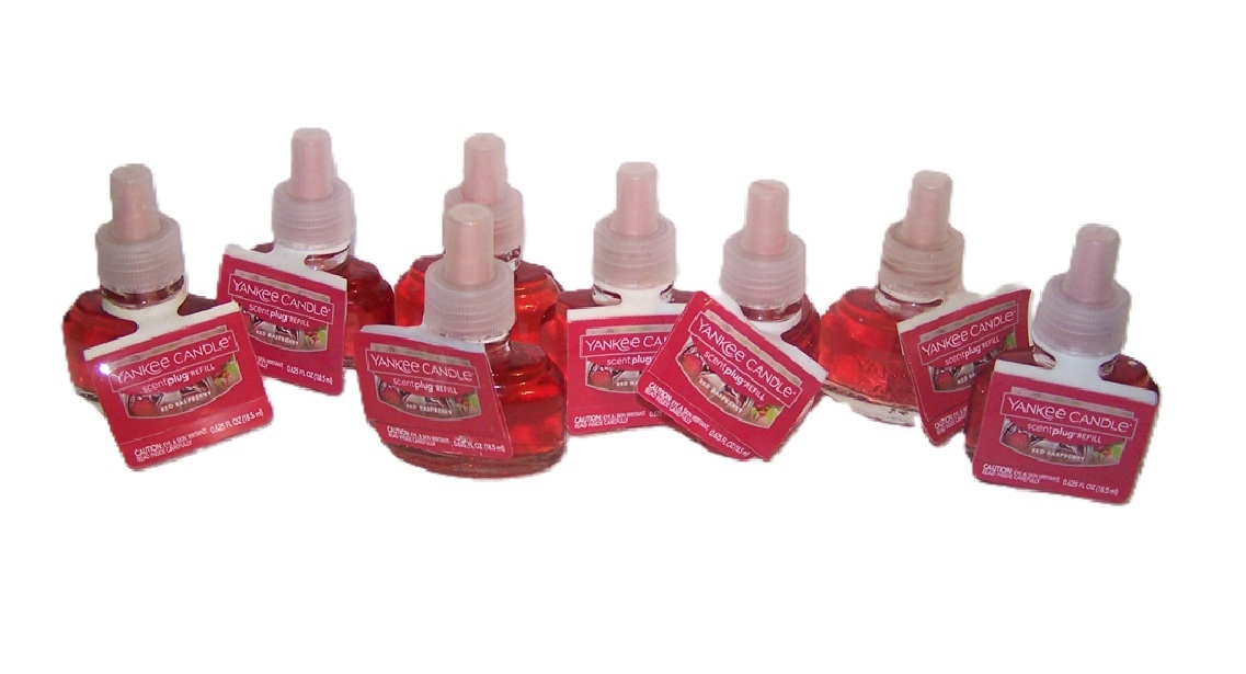Yankee Candle Red Raspberry ScentPlug Home Fragrance Bulb Lot of 8