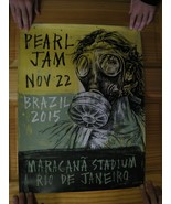 Pearl Jam Poster WWII Gas Mask “Rio de Janeiro” Concert November 22 2015... - $373.01 CAD