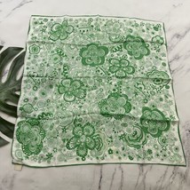 Lady Heritage Vintage Square Scarf NOS Green White Mod Daisy Flower Polyester - £10.93 GBP