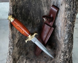 Wood Handle Renaissance Athame 15.5&quot; Double-Edged Stainless Steel Dagger SHARP! - £13.94 GBP