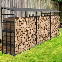 Widen Reinforce Base Firewood Rack Outdoor Heavy Duty Steel Log Rack Woo... - £133.76 GBP