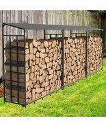 Widen Reinforce Base Firewood Rack Outdoor Heavy Duty Steel Log Rack Woo... - £134.44 GBP