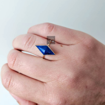 Elegant Lapis lazuli Kite Ring, 925 Sterling Silver Ring, January Birthstone - £47.16 GBP