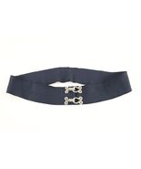 Vintage 30s 40s Rockabilly Stretch Rope Clasp Belt Waist Wrap Navy Blue ... - $539.56 MXN