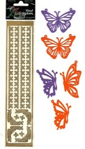 Butterfly Die Cut and Vinyl Boarder Sticker Set For Scrapbooking and Card Making - £3.90 GBP