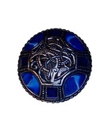 Vintage Miracle Celtic Blue Agate Pin Brooch Blue Round - $28.48