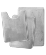 Silver 3PC Bathroom Rug Memory Foam Bath Mat Set  - €63,29 EUR