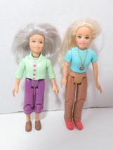 fisher price loving family dollhouse dolls Grandma Green mom blue top blonde - £15.77 GBP