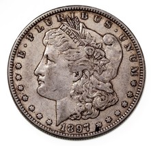 1897-O Silver Morgan Dollar in Extra Fine XF Condition, Toned Obverse - $88.59