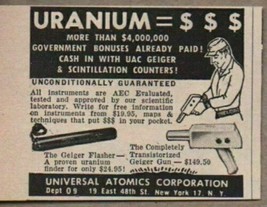 1955 Print Ad UAC Geiger Counters Uranium Universal Atomics Corp New York,NY - $8.64