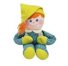 Vintage Fisher Price Crib Friend 1984 Rattle Plush Stuffed Animal Boy Doll 1351 - £36.52 GBP