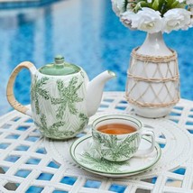 {Green} Ceramic Tea Sets for adults with Teapot 32-Ounce, Tea Cups Set for 4 - £43.15 GBP
