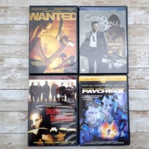 Bundle of 4 {Action} Movie DVDs: Casino Royale, Wanted, Paycheck, Death ... - £11.68 GBP