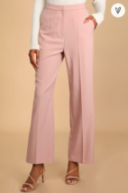 Lulu&#39;s Boss Behavior Blush Pink High Waisted Wide Leg Career Pants Trousers XL - £26.89 GBP