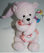 March of Dimes Plushland Ashley Baby Girl Teddy Bear 8" Pink Plush Stuff... - $24.21