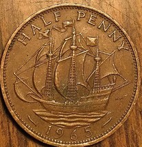 1965 Uk Great Britain Half Penny - £1.04 GBP