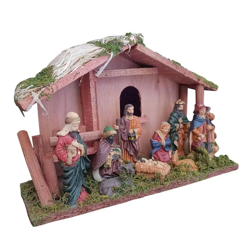 Nativity Set en Christmas House Christmas Nativity Scene With LED Lights Nativit - £106.43 GBP