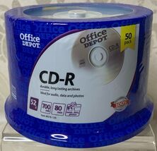 Office Depot 52x, 700 MB, 80 min. CD-R, 50 pack Sealed NEW - Blank Discs - $9.10