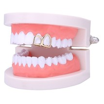 Hip Hop Hollow Open Face Double Tooth Teeth Caps Teeth Cover Punk Grills Tooth C - £9.58 GBP