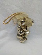 Christmas Jingle Bells Grape Cluster Gold Ornament 5&quot; - £19.70 GBP