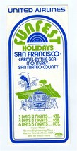 United Airlines 1975 Funfest Holidays Brochure San Francisco Carmel Mont... - $17.87