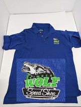 Timber Wolf Speed Shop BLUE Racing Shirt Size L Vintage Retro Nascar - $8.86