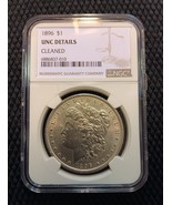 1896 Morgan Silver Dollar $1 Certified UNC Details Cleaned by NGC Brilli... - £75.72 GBP