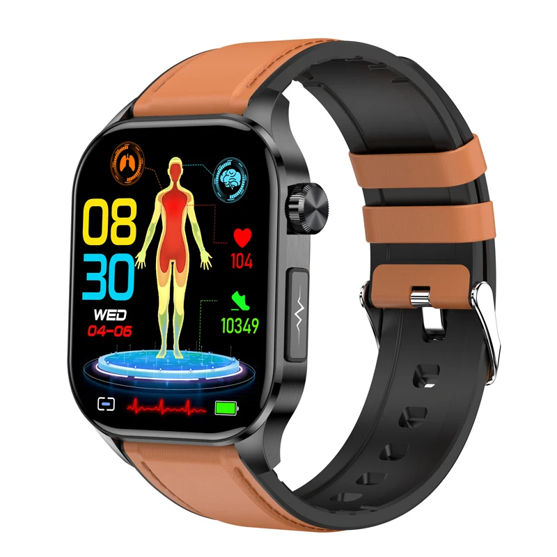 New Smart Watch 2.04&quot; AMOLED ECG Uric Acid Blood Lipid Pressure Oxygen B... - £90.78 GBP