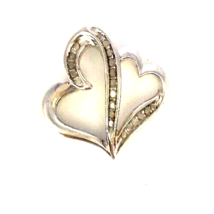 Sterling Silver 1/4 ct Double Heart Diamond Pendant - £51.57 GBP