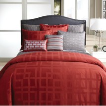Veratex FRAMES City Collection 5P Queen Comforter Set Red - £96.18 GBP