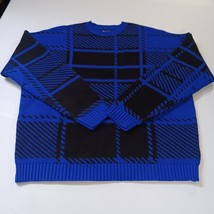 ASOS Design Men's Blue & Black Long Sleeve Flannel Pullover Sweater Size Medium image 12