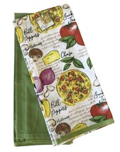 Pizza Italian Cooking Theme Dish Kitchen Towels 17x 28&quot; Set of 2 Italian... - $24.38