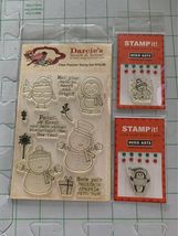 Darcie’s Heart &amp; Hero Arts Merry &amp; Bright Clear Cling Stamps - New - £5.49 GBP