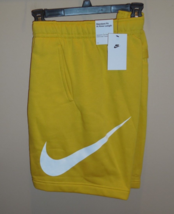 Nike Men&#39;s Medium Sportswear Club Fleece Sweat Shorts Yellow BV2721 Knee Length - £31.25 GBP