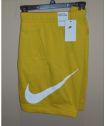 Nike Men&#39;s Medium Sportswear Club Fleece Sweat Shorts Yellow BV2721 Knee... - £31.12 GBP