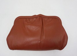 Ande Purse Clutch Evening Bag Vinyl Brown Orange Colored - £19.77 GBP