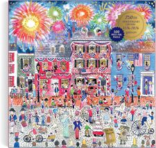 Michael Storrings Celebrate the USA 500 Piece Foil Puzzle by Galison (20... - $16.82