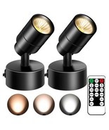 FZWLE 2 Pack Dimmable Spot Lights Indoor with Timer and Remote - $19.80
