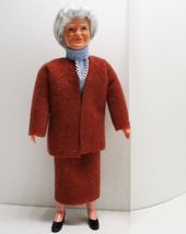 Dressed Granny Lady Doll 07 0113 Caco Russet Suit Flexible Dollhouse Miniature - £26.83 GBP